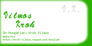 vilmos kroh business card